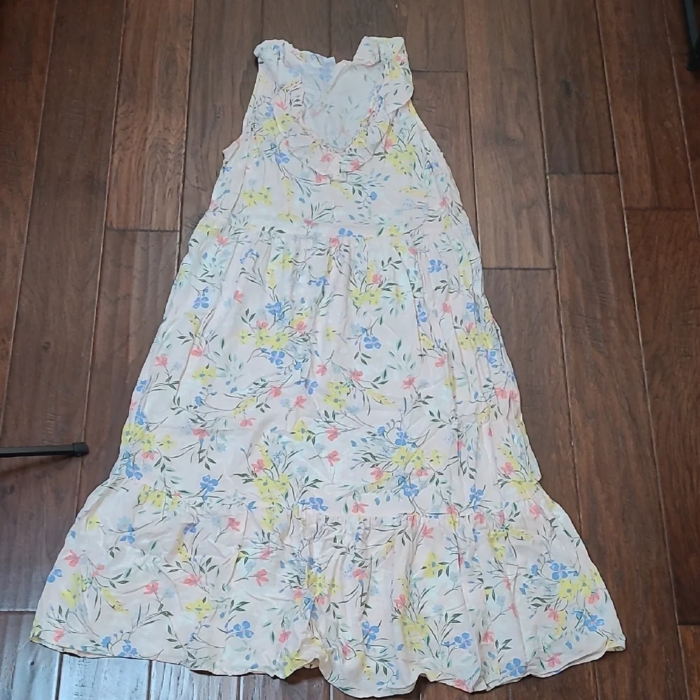 Old Navy Colorful Floral Sleeveless Dress with Ruffle Detail size Large - Picture 1 of 7